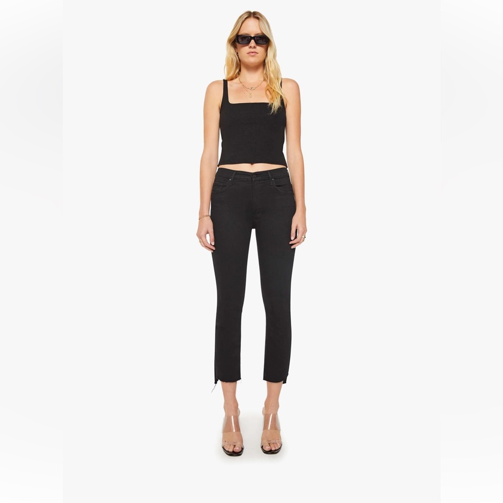 MOTHER Women's Black, Cropped Demin, Size 27